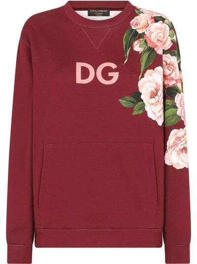 Dolce & Gabbana толстовка с цветочным принтом и вставками