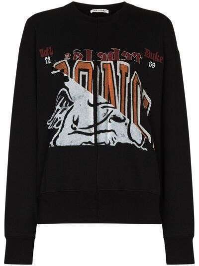 Our Legacy Slashed Base Collage School crew-neck sweatshirt