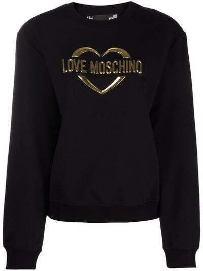 Love Moschino толстовка с логотипом металлик