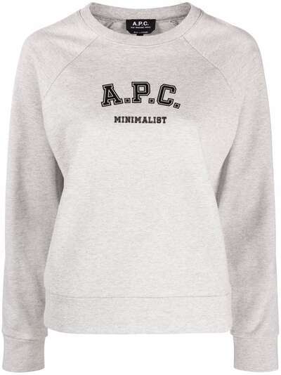 A.P.C. меланжевая толстовка с логотипом