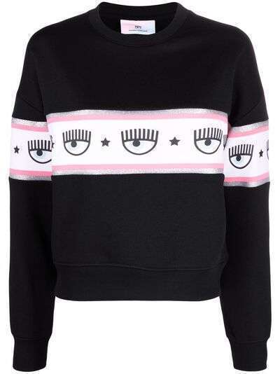 Chiara Ferragni logo-print stripe sweatshirt
