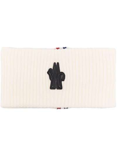 Moncler logo-patch ribbed-knit earmuffs