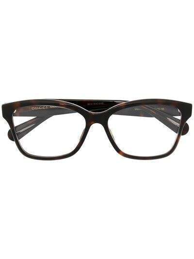Gucci Eyewear очки в квадратной оправе черепаховой расцветки