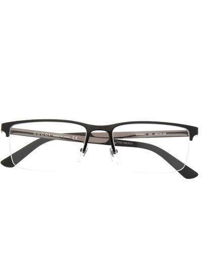 Gucci Eyewear очки в прямоугольной полуободковой оправе