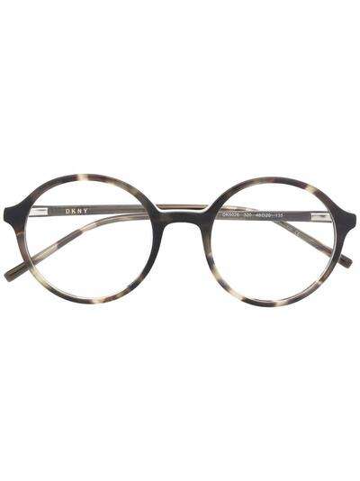 DKNY очки в круглой оправе черепаховой расцветки