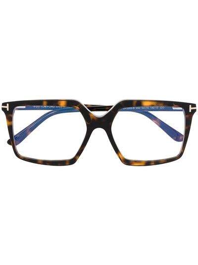 TOM FORD Eyewear массивные очки черепаховой расцветки
