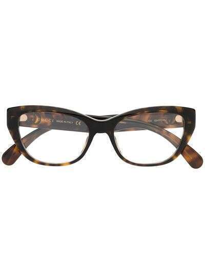 Gucci Eyewear очки в оправе 'кошачий глаз' с логотипом