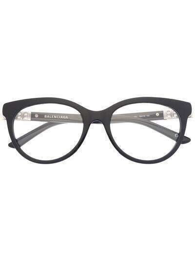 Balenciaga Eyewear Double B logo round-framed glasses