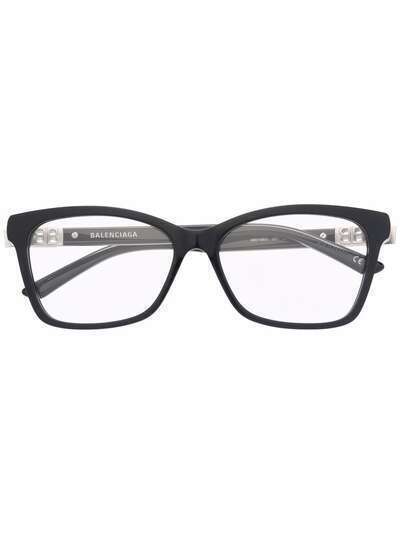 Balenciaga Eyewear Double B logo rectangle-framed glasses