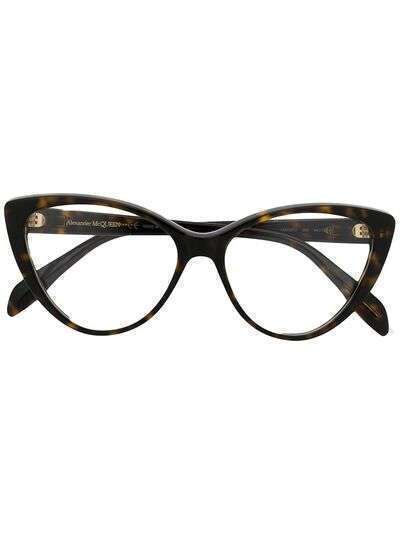 Alexander McQueen Eyewear очки в оправе 'кошачий глаз' черепаховой расцветки