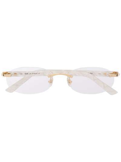 Cartier Eyewear очки C Décor в овальной безободковой оправе