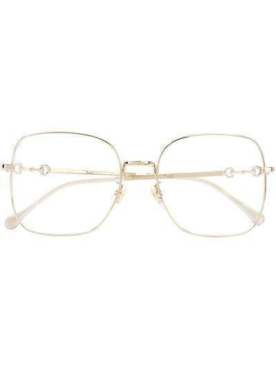 Gucci Eyewear очки в квадратной оправе с декором Horsebit