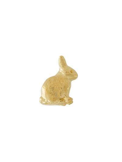 Alex Monroe серьги-гвоздики Teeny Tiny Sitting Bunny из желтого золота