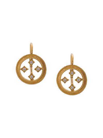 Cathy Waterman double-milgrain circular earrings