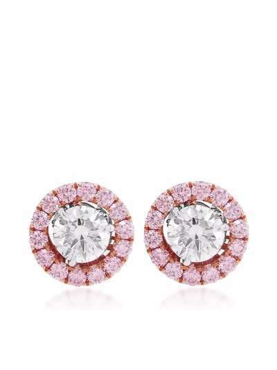 HYT Jewelry серьги-гвоздики Argyle Pink из белого золота с бриллиантами
