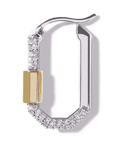AS29 серьга Lock из белого и желтого золота с бриллиантами