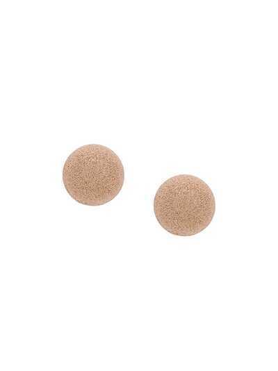 Carolina Bucci 18kt rose gold Florentine Finish Button Studs with Clip