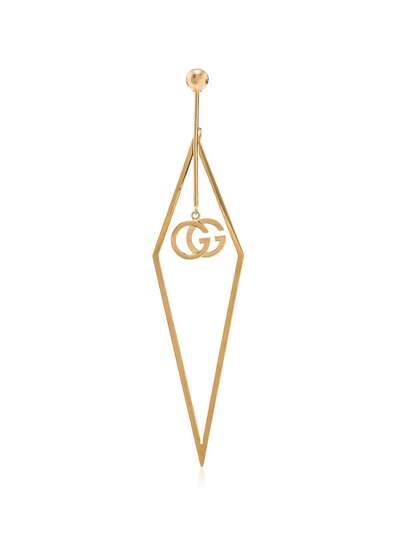 Gucci золотая серьга с подвеской-логотипом