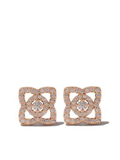 De Beers Jewellers 18kt rose gold Enchanted Lotus diamond stud earrings