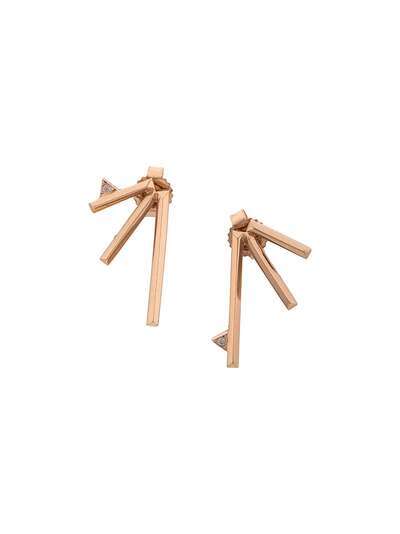 Eva Fehren 18kt rose gold The Sputnik 4 diamond earrings