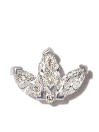 Maria Tash MTASH 18K WG 3MM ENGRAVE LOTUS DIAM SGL