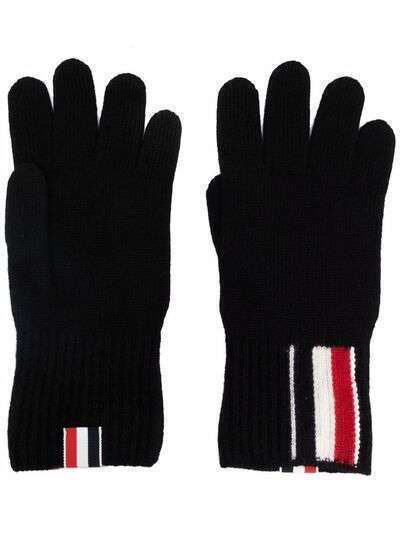 Thom Browne шерстяные перчатки с полосками RWB