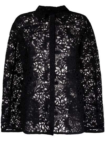 Valentino куртка-рубашка с цветочным кружевом