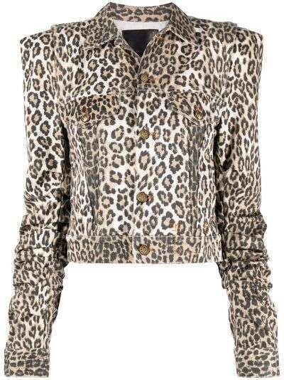 R13 укороченная куртка Kelsey с леопардовым принтом