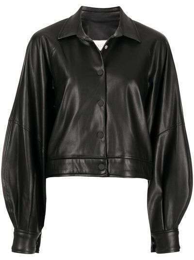 Alexis cropped faux-leather jacket