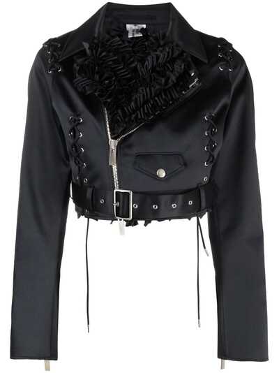Comme Des Garçons Noir Kei Ninomiya укороченная байкерская куртка с оборками