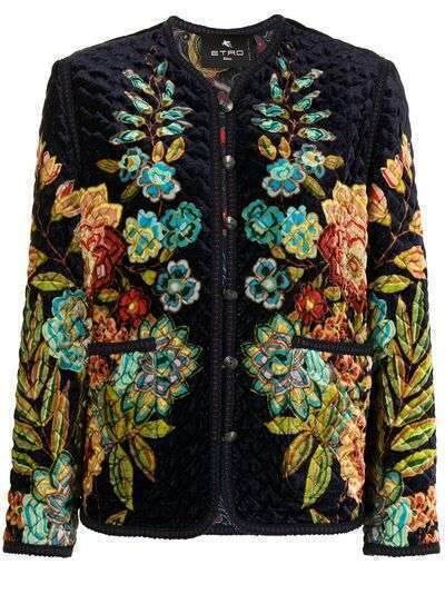 ETRO стеганая куртка с цветочным принтом