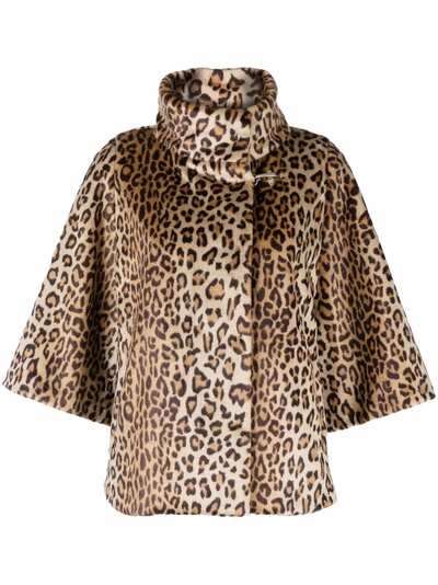 Fay укороченная куртка с леопардовым принтом