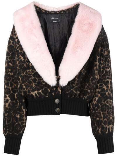 Blumarine укороченная куртка с леопардовым принтом