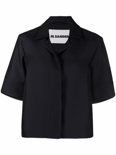Jil Sander укороченная куртка-рубашка с короткими рукавами