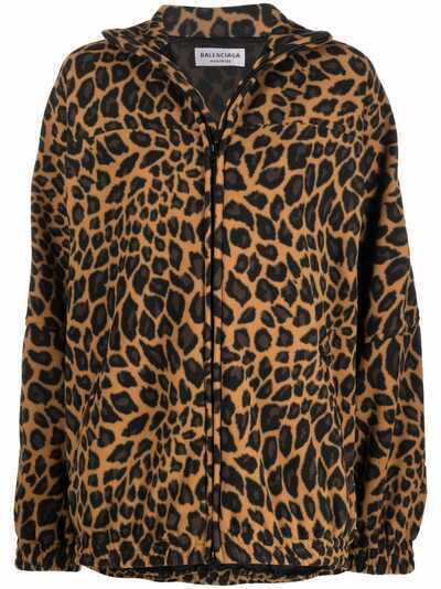 Balenciaga легкая куртка с леопардовым принтом