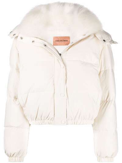 Yves Salomon down-feather hooded jacket