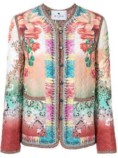ETRO шелковая куртка с цветочным принтом