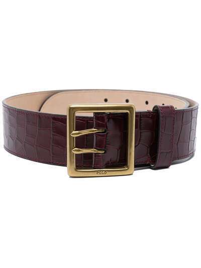 Polo Ralph Lauren croc-effect wide leather belt