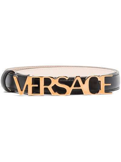 Versace name logo buckle belt