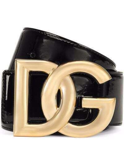 Dolce & Gabbana лакированный ремень с логотипом DG