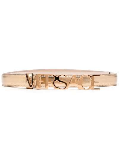 Versace ремень с пряжкой-логотипом и эффектом металлик