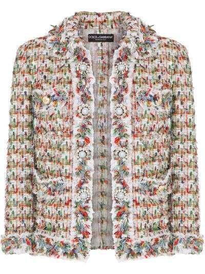 Dolce & Gabbana твидовый пиджак на пуговицах