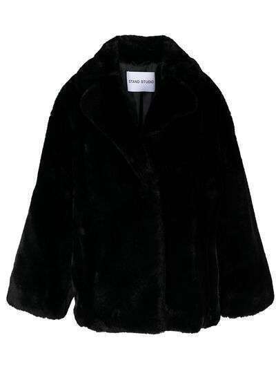 STAND STUDIO faux-fur fitted jacket