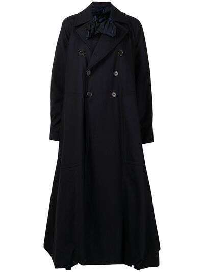 Comme Des Garçons Noir Kei Ninomiya двубортное пальто с вырезом на спине