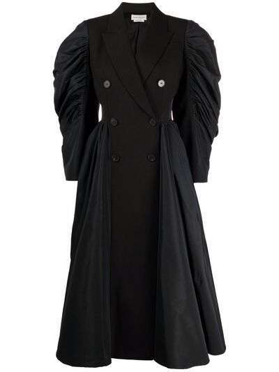 Alexander McQueen двубортное пальто с объемными рукавами