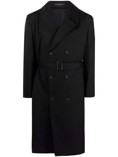 Yohji Yamamoto двубортное шерстяное пальто