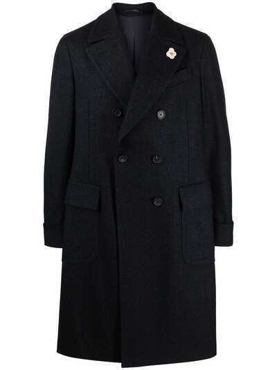 Lardini двубортное пальто с заостренными лацканами