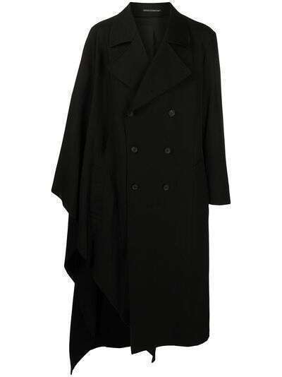 Yohji Yamamoto двубортное пальто асимметричного кроя