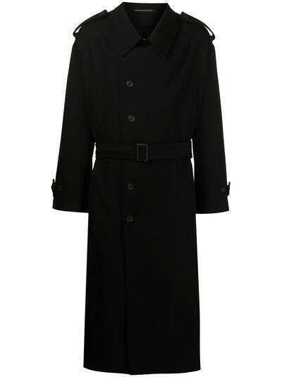 Yohji Yamamoto двубортное шерстяное пальто