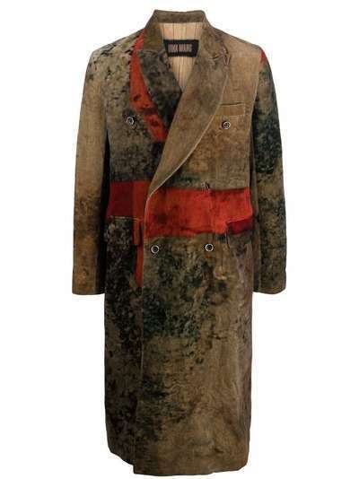 Uma Wang бархатистое двубортное пальто